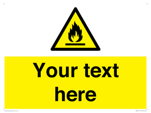 Custom flammable sign